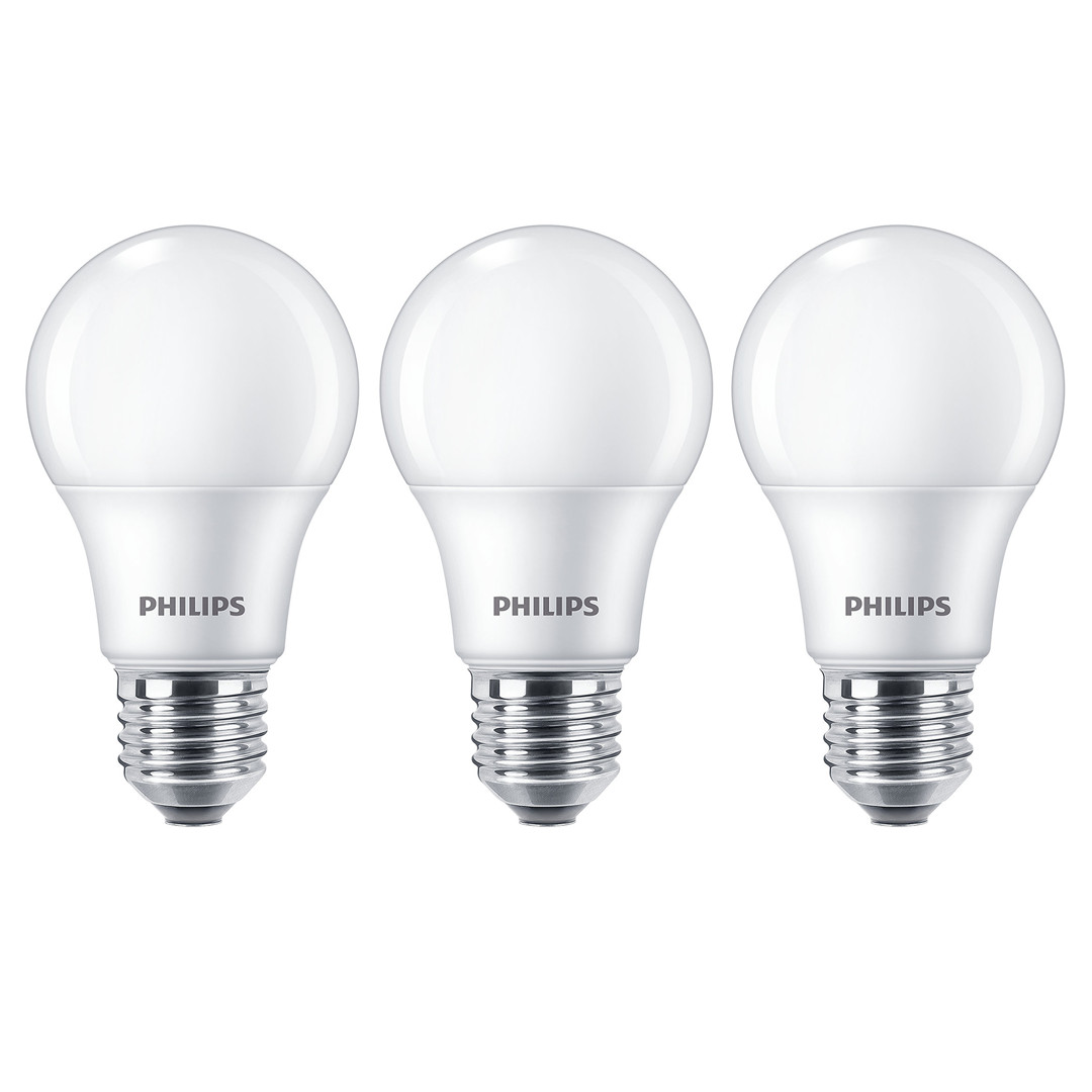 Lemputė Philips LED, E27 60W, Warm white, 3vnt.