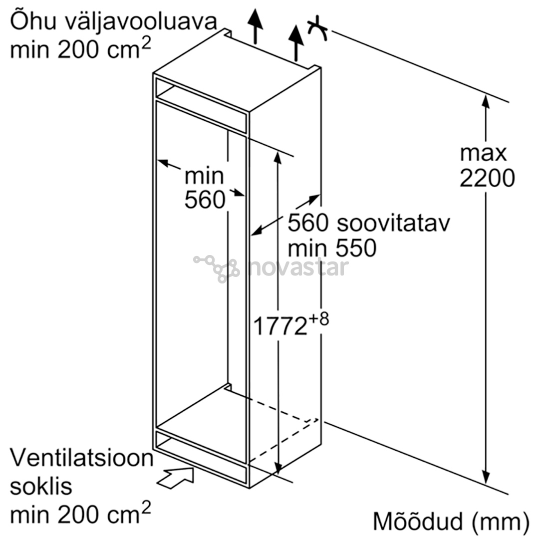 Įmontuojamas šaldytuvas Bosch KIN86VSF0