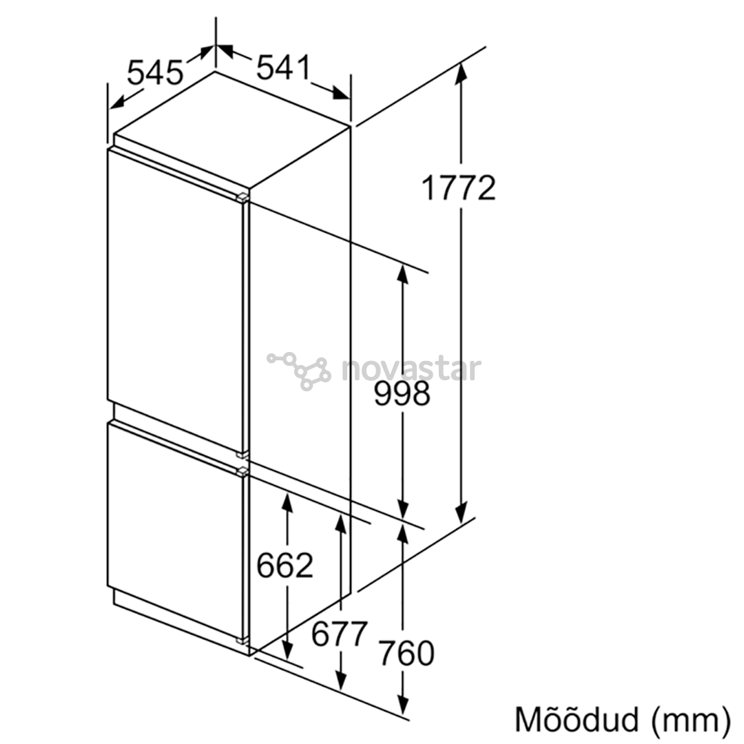 Įmontuojamas šaldytuvas Bosch KIN86VSF0