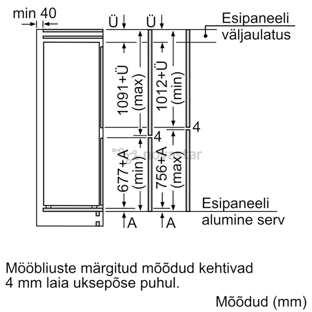 Įmontuojamas šaldytuvas Bosch KIN86VSF0
