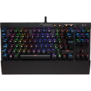 Klaviatūra Corsair K65 LUX TKL RGB Cherry MX Red, SWE, Laidinė