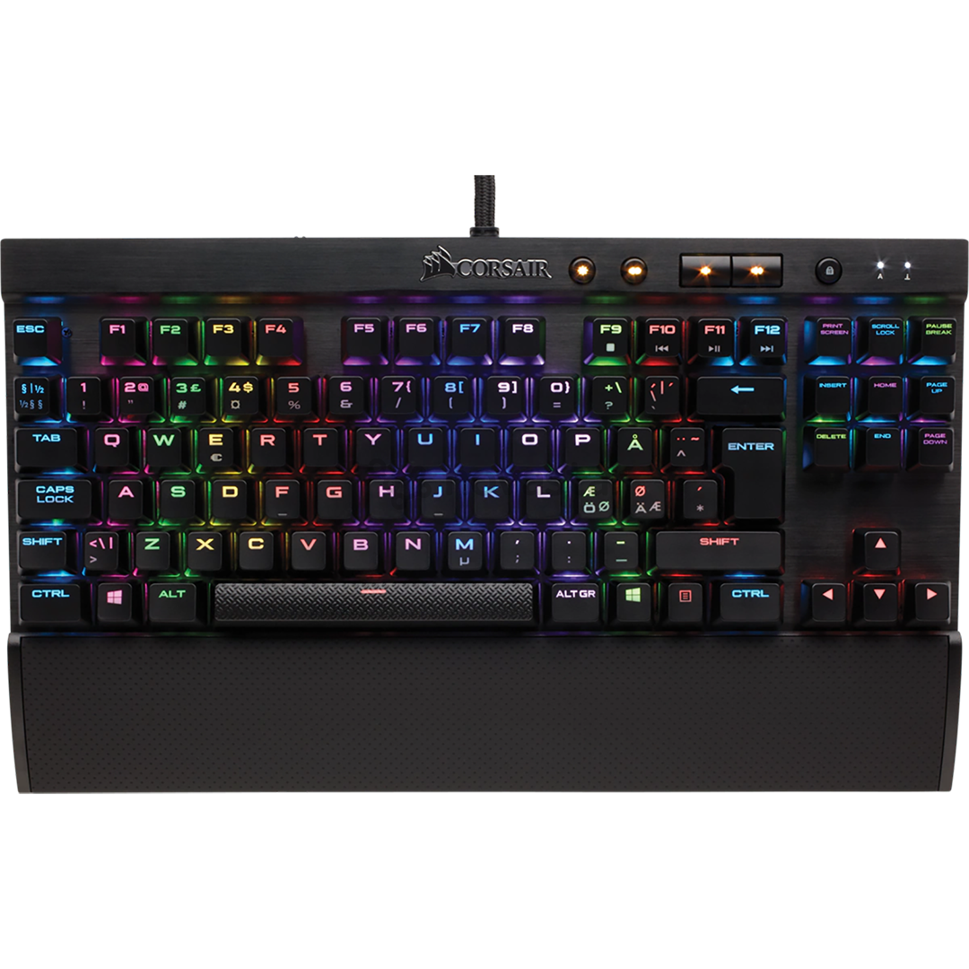 Klaviatūra Corsair K65 LUX TKL RGB Cherry MX Red, SWE, Laidinė