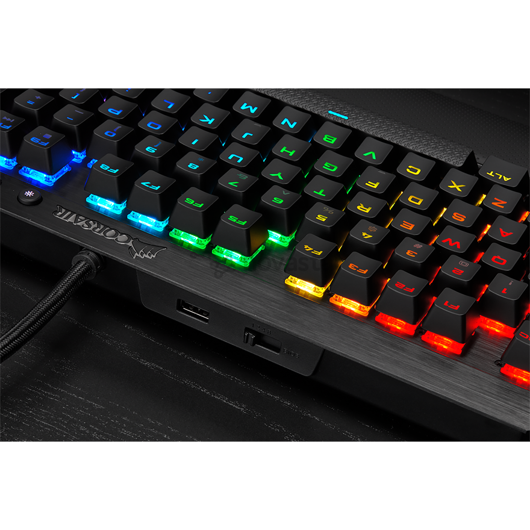 Klaviatūra Corsair K65 LUX TKL RGB Cherry MX Red, SWE, Laidinė