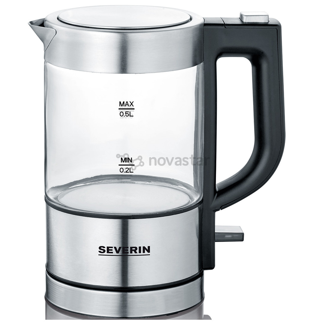 Severin, 0.5 L, skaidrus/sidabro spalvos - Virdulys