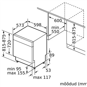 Įmontuojama indaplovė Bosch SMU6ZCW57S
