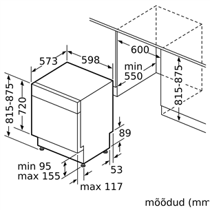 Įmontuojama indaplovė Bosch SMU6ZCS57S