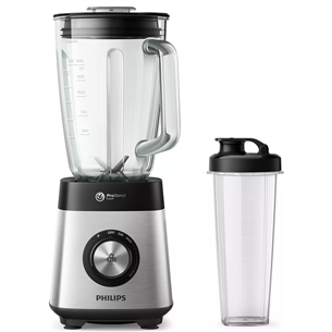 Philips, 1000 W, 2 L, inox/black - Blender + on the go bottle