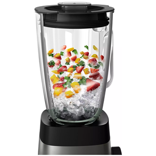 Philips, 1000 W, 2 L, inox/black - Blender + on the go bottle