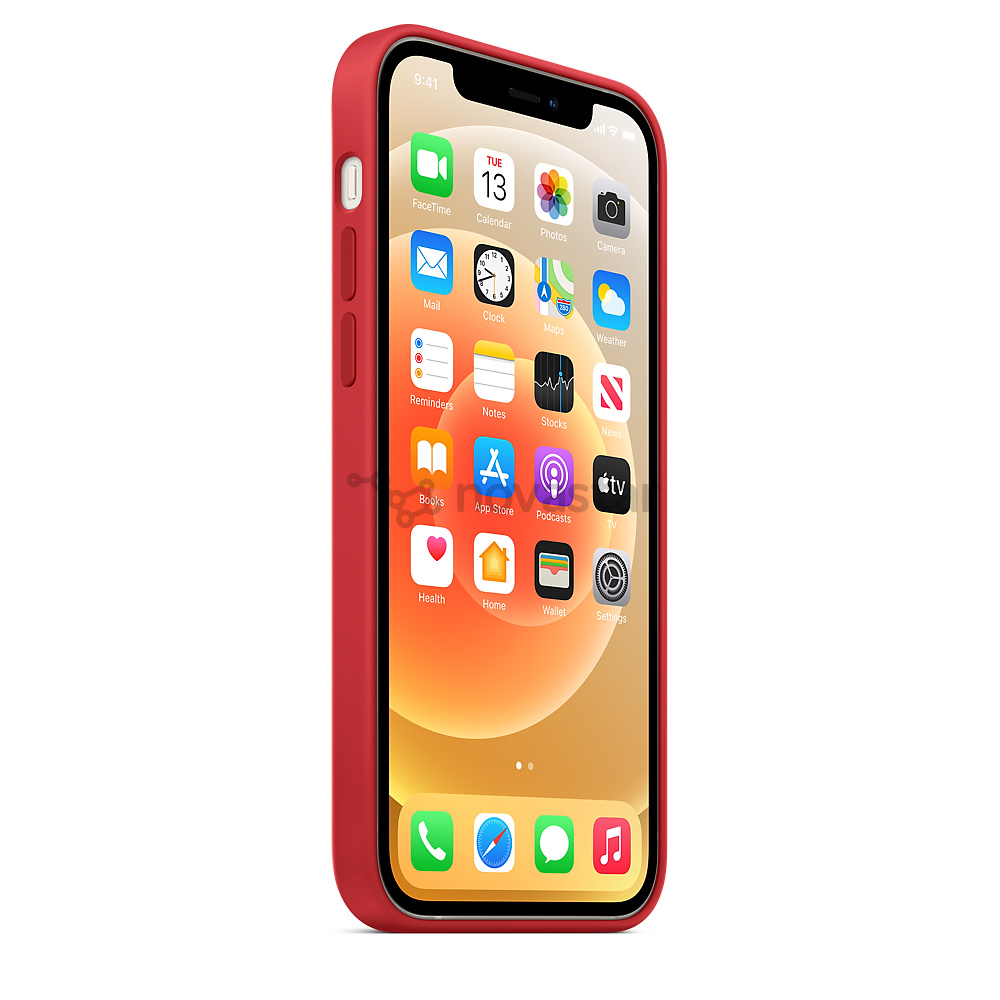 Dėklas Apple iPhone 12/12 Pro, Silikoninis, Raudonas