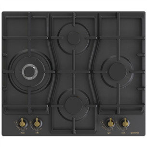 Gorenje, width 60 cm, black - Built-in Gas Hob GW6D42CLB