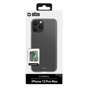Dėklas SBS iPhone 12 Pro Max, Silikoninis, Skaidrus