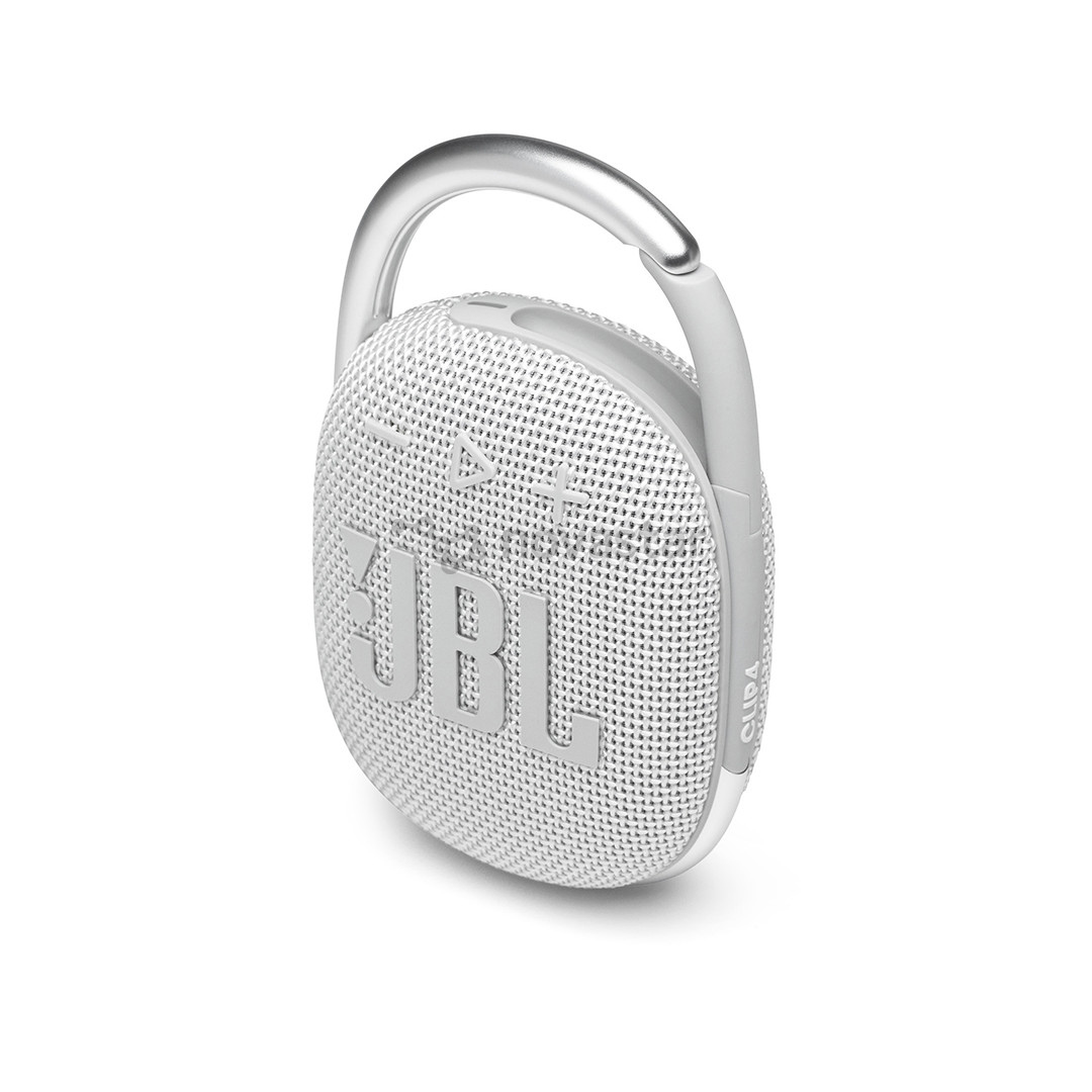 JBL Clip 4, balta - Belaidė kolonėlė