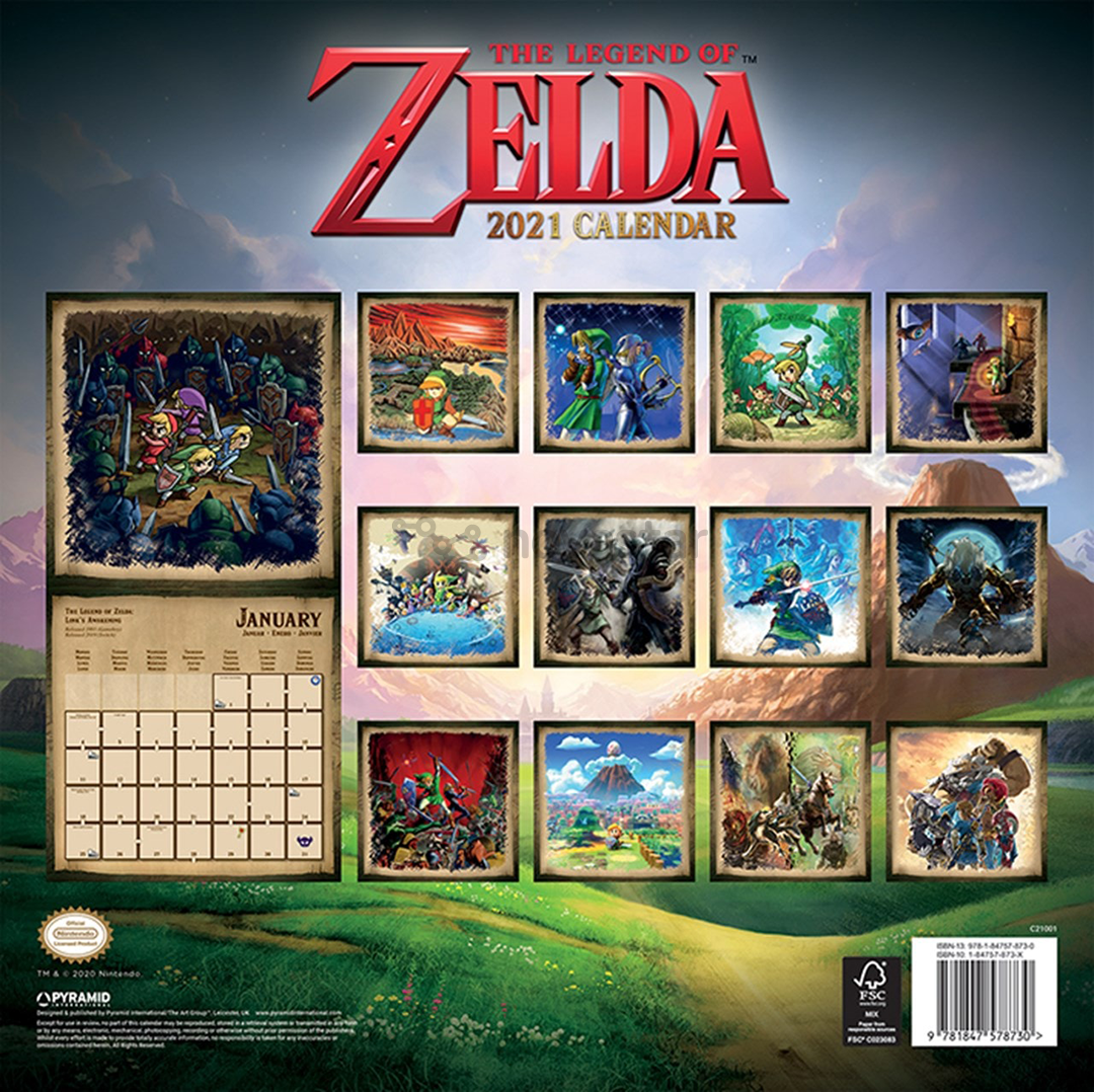 Kalendorius The Legend of Zelda 2021