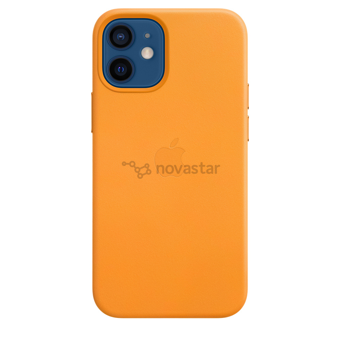 Dėklas Apple iPhone 12 mini MagSafe, Odinis, California Poppy