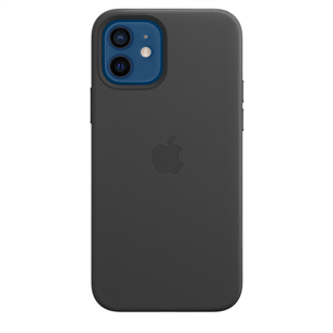 Dėklas Apple iPhone 12 / 12 Pro MagSafe, Odinis, Black