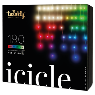 Išmanioji kalėdinė girlianda Twinkly Icicle Special 190LED/5mx0,7m/IP44 TWI190SPP-TEU