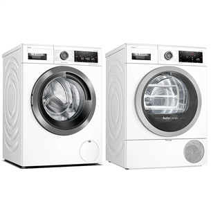 Bosch, 9 kg + 9 kg - Washing Machine + Clothes Dryer WAVH8KL9SN+WTX8HKB9S