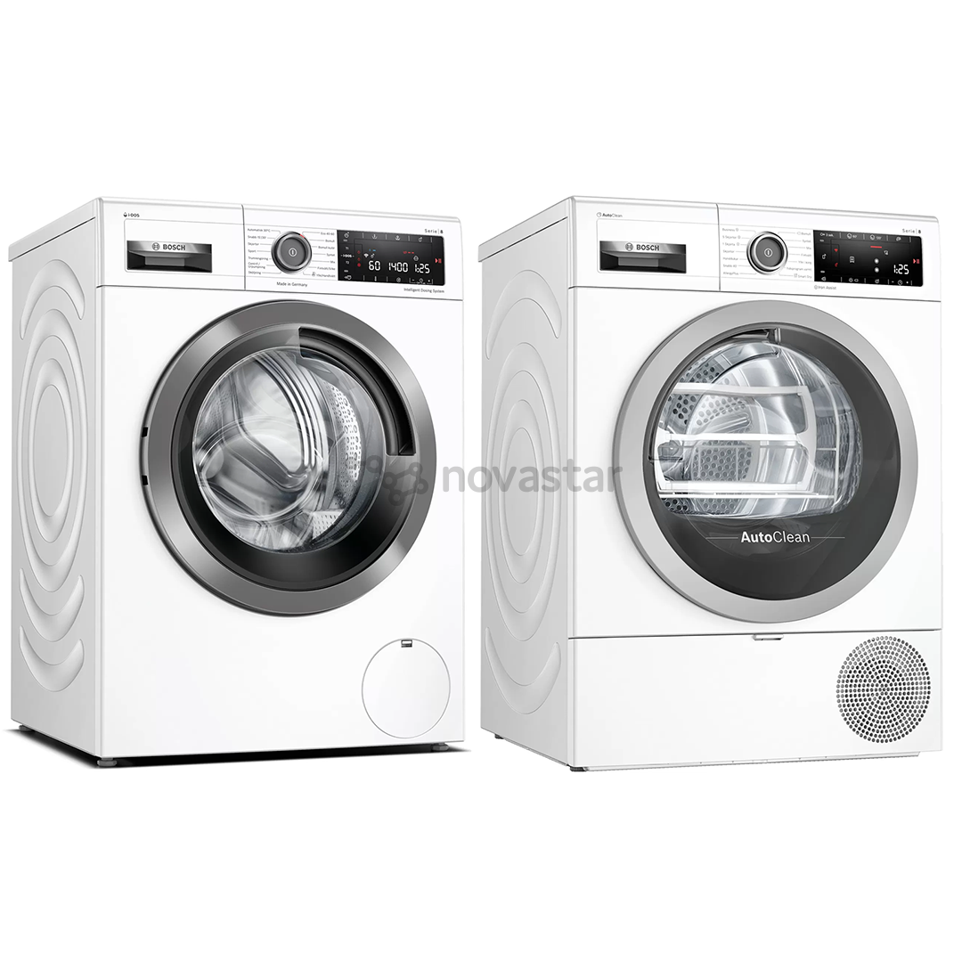 Bosch, 9 kg + 9 kg Washing Machine + Clothes Dryer, WAVH8KL9SN
