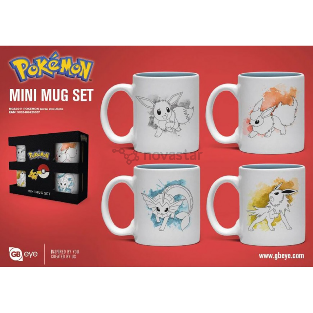 Puodeliai Pokemon Eevee, 4 vnt.