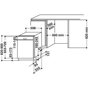 Whirlpool, 14 place settings - Built-in Dishwasher