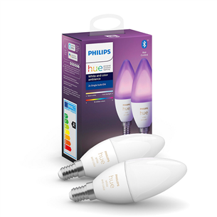 Išmaniųjų lempučių rinkinys Philips, balta ir spalvota, E14 6.5W, 2 vnt.