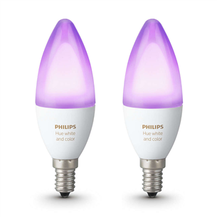 Išmaniųjų lempučių rinkinys Philips, balta ir spalvota, E14 6.5W, 2 vnt.