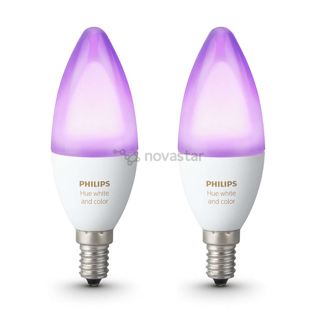 Išmaniųjų lempučių rinkinys Philips, balta ir spalvota, E14 6.5W, 2 vnt.