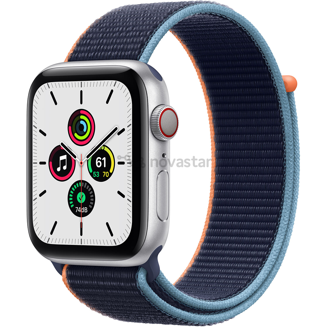 Išmanusis laikrodis Apple Watch SE, 44mm, LTE, Silver/Deep Navy loop