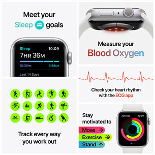 Išmanusis laikrodis Apple Watch 6 + LTE 40mm, Silver/White