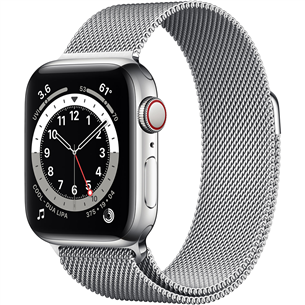 Išmanusis laikrodis Apple Watch 6 + LTE 40mm, Silver/White