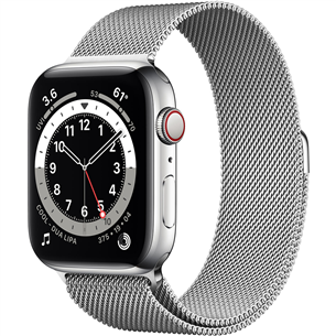 Išmanusis laikrodis Apple Watch 6 GPS + LTE, 44mm, Silver/Silver