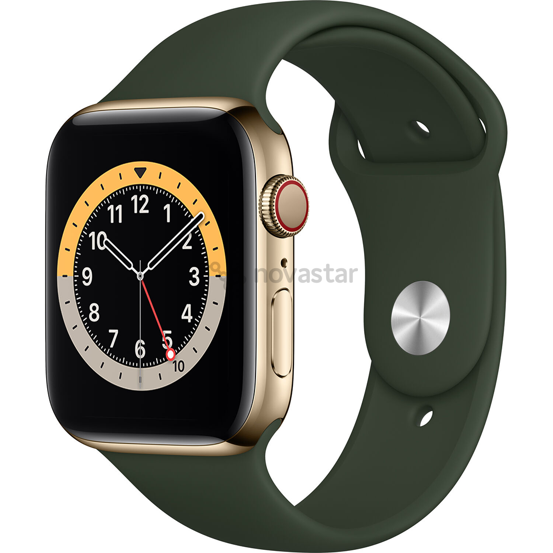 Išmanusis laikrodis Apple Watch 6 + LTE 44mm, Gold/Green