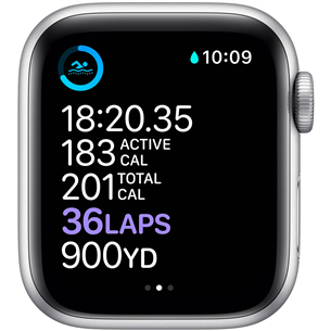 Išmanusis laikrodis Apple Watch 6 + LTE 44mm, Silver/White