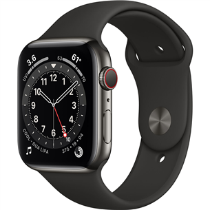 Išmanusis laikrodis Apple Watch 6 + LTE 44mm, Space Gray/Black