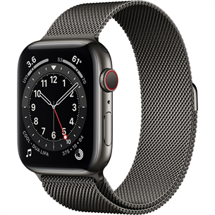 Išmanusis laikrodis Apple Watch 6 Steel GPS + LTE, 44mm, Space Gray/Black