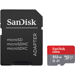 Atminties kortelė Sandisk MicroSDXC 512GB + SD adapteris