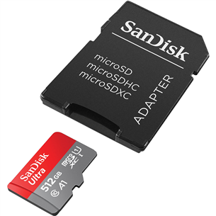 Atminties kortelė Sandisk MicroSDXC 512GB + SD adapteris
