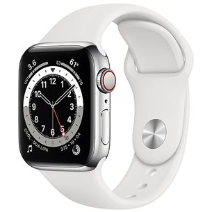 Išmanusis laikrodis Apple Watch 6 + LTE 40mm, Silver/White