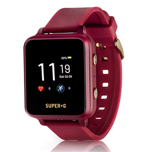 Išmanusis laikrodis GUDRUTIS Super-G Active, burgundy red