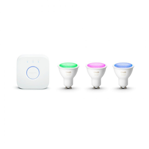 Philips Hue White and Color Ambiance Bluetooth, GU10, 3 шт. + мост, белый - Комплект умных ламп