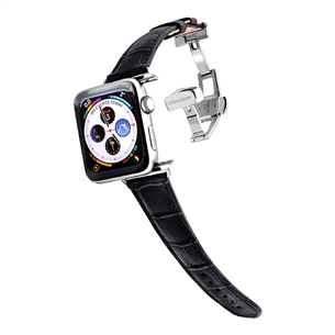 Dirželis Longvadon Apple Watch 38/40, black/silver
