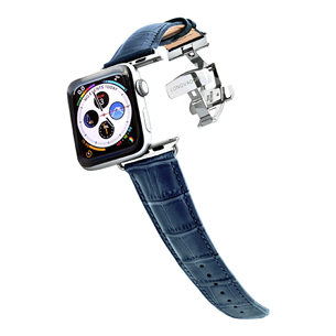 Dirželis Longvadon Apple Watch 42/44, navy/silver