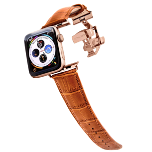 Dirželis Longvadon Apple Watch 42/44, whiskey/gold