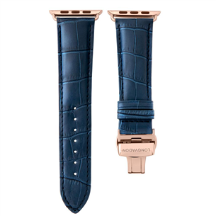 Dirželis Longvadon Apple Watch 42/44, navy/gold