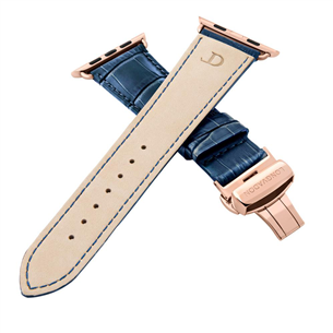 Dirželis Longvadon Apple Watch 42/44, navy/gold