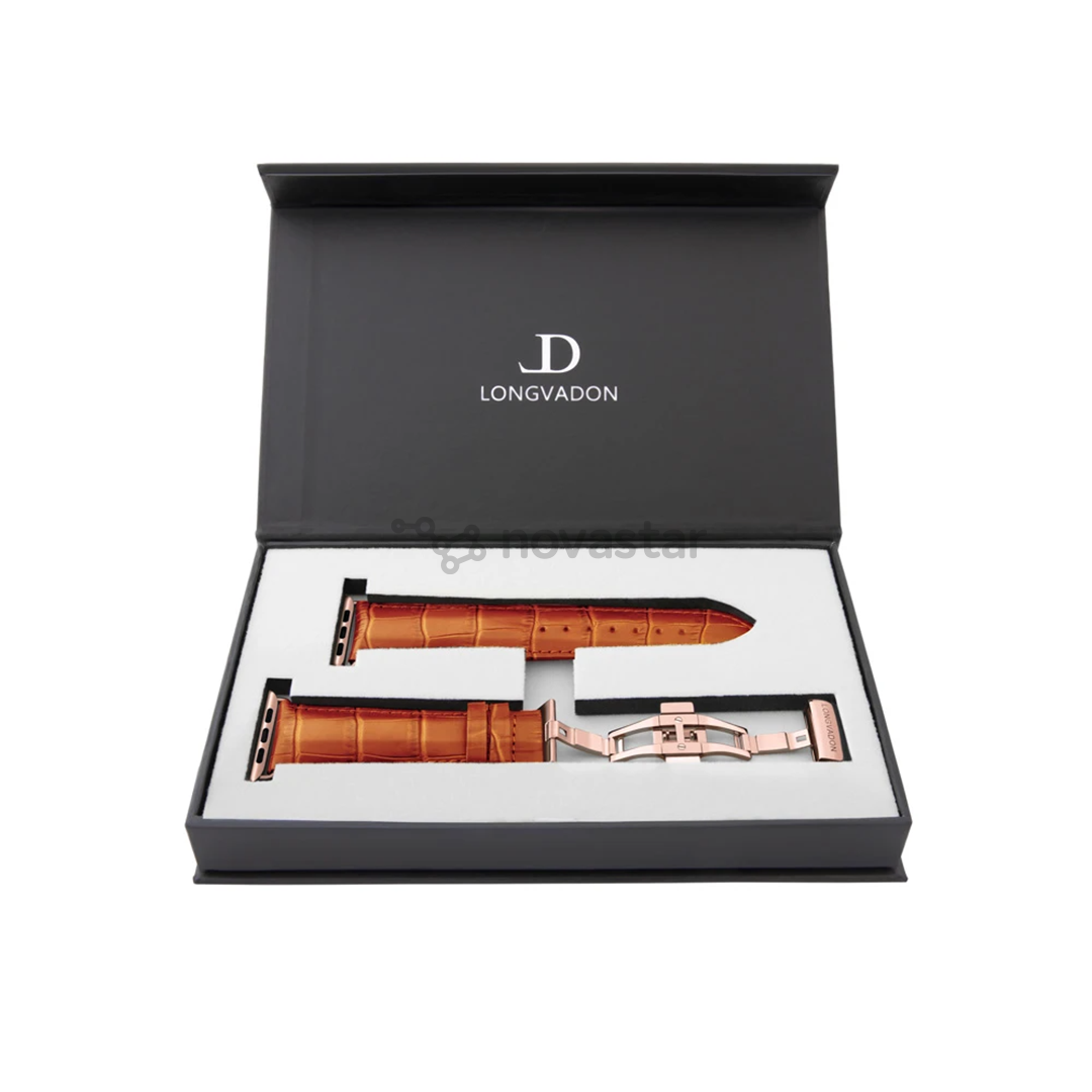 Dirželis Longvadon Apple Watch 42/44, whiskey/gold