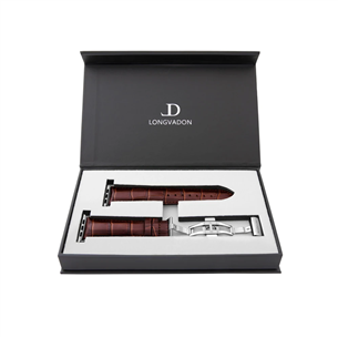 Dirželis Longvadon Apple Watch 42/44, mahogany/silver