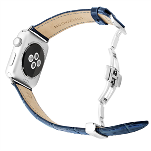 Dirželis Longvadon Apple Watch 42/44, navy/silver