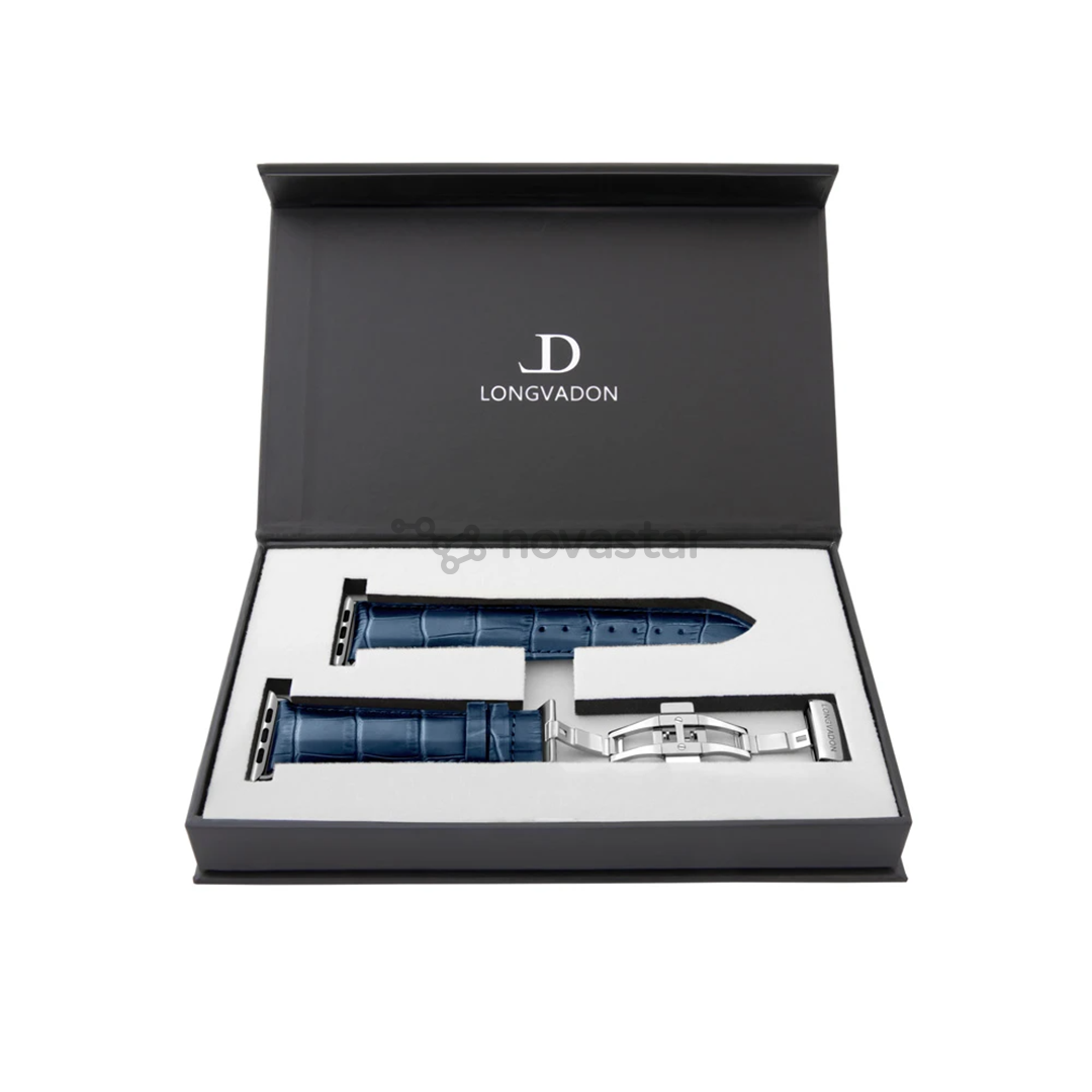Dirželis Longvadon Apple Watch 42/44, navy/silver