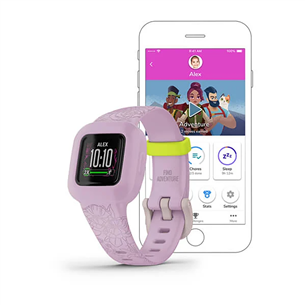 Išmanusis laikrodis Garmin Vivofit Junior 3, Lilac Floral